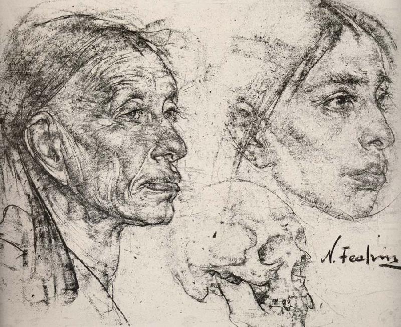 Study of female-s head, Nikolay Fechin